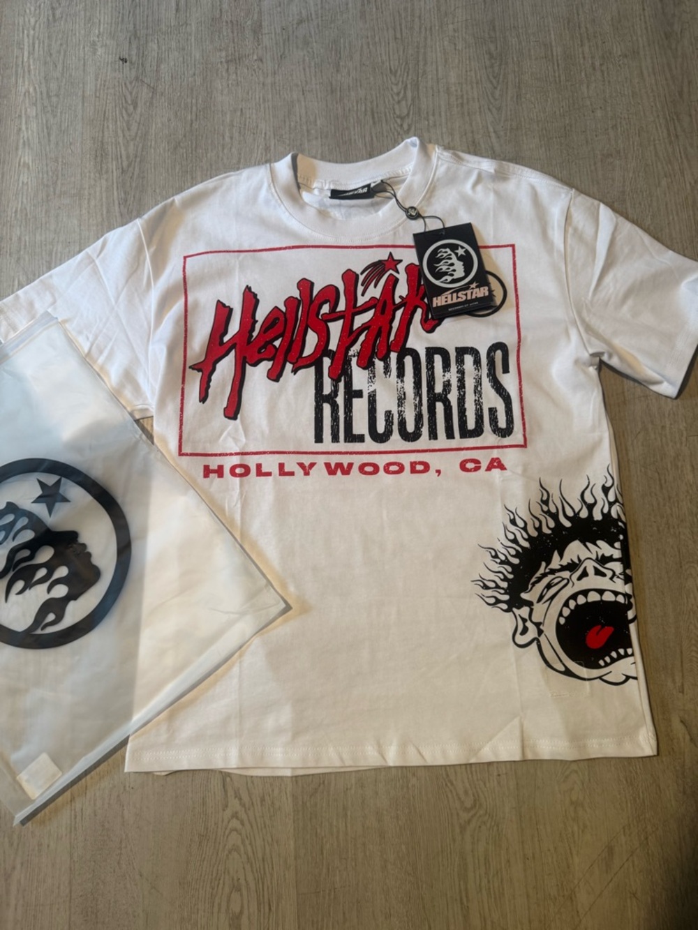 Hellstar Records Hollywood CA White Short Sleeve Tee
